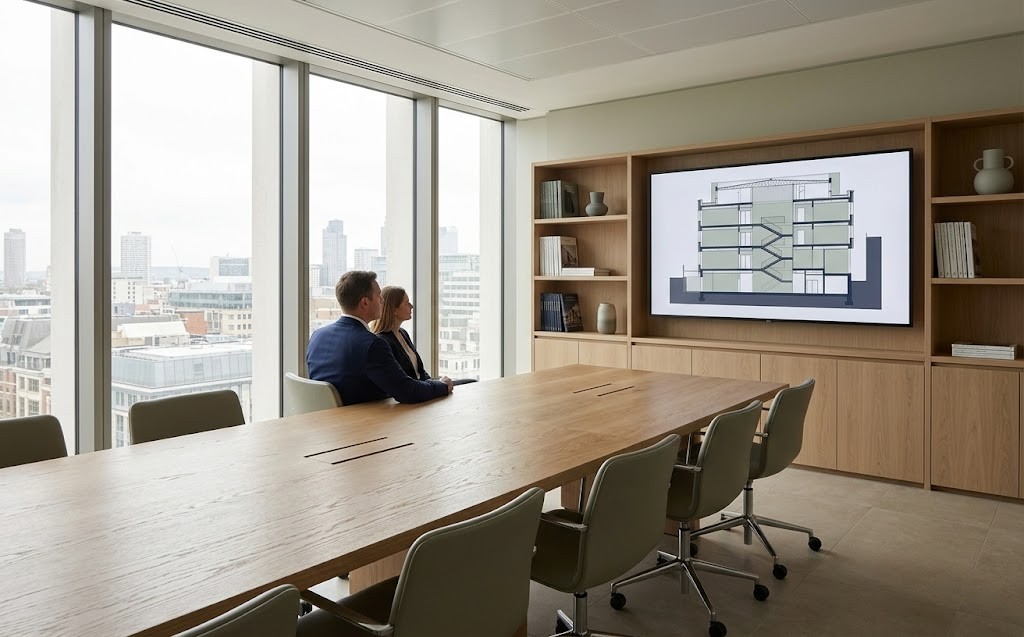 Education and training space inside a modern professional office